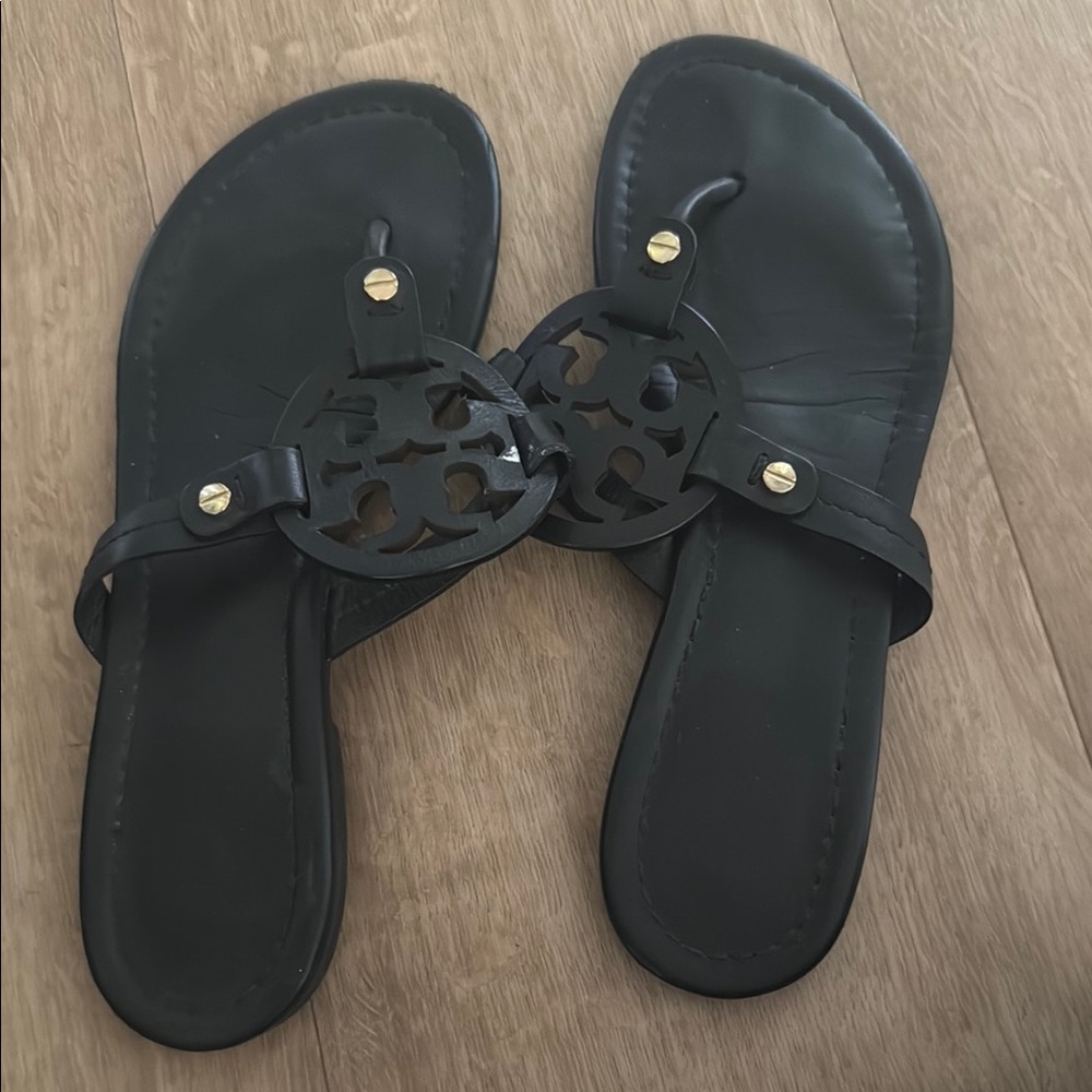 Black Women's Sandals - Tory Burch Miller Sandals - size 7